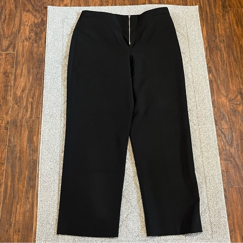 Larry Levine Pants Womens 16 Sport Stretch Trouser Zipper Polyester Wide Leg